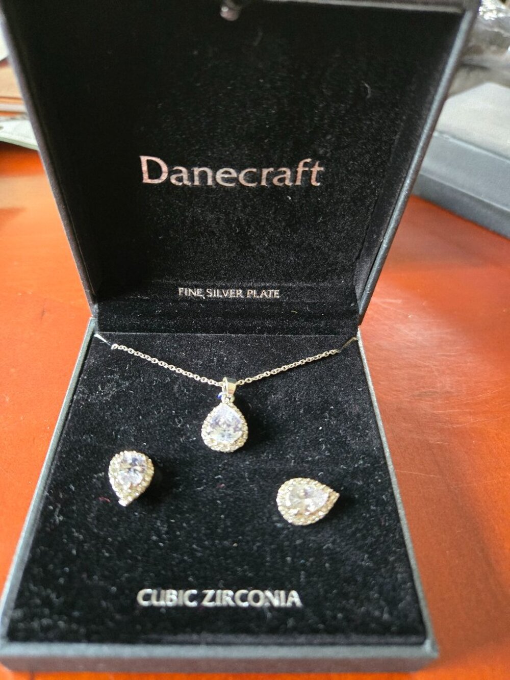 Danecraft zirconia necklace & earrings